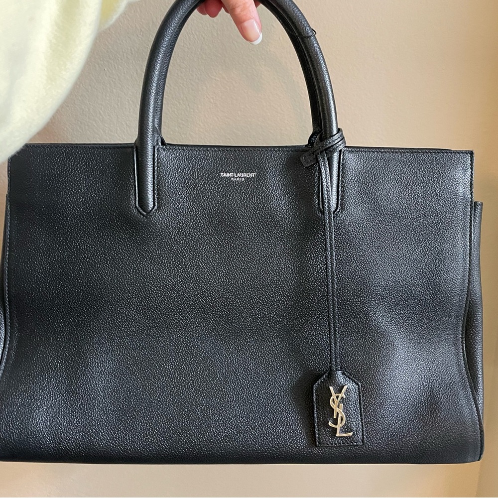 YSL Cabas Rive Gauche Bag in Black